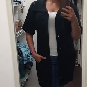 Large cotton wool cable cardigan